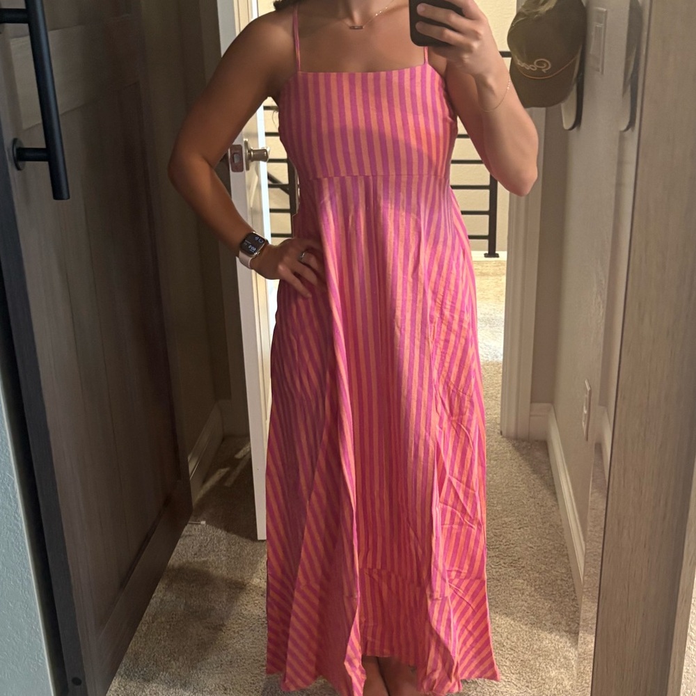 Joie Linen Blend Striped Maxi Dress